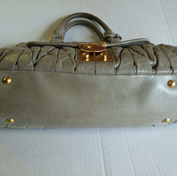❤Miu Miu Matelasse Lux Leather Bauletto Bowler Bag in Grey - Picture 4 of 12